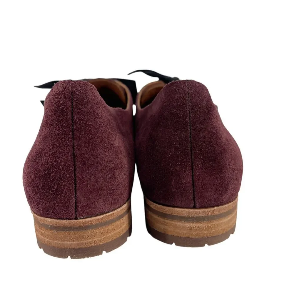 Kork-Ease Beryl Bow Suede Oxford in Burgundy Size 8.5